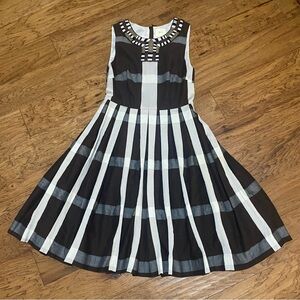 Anthropologie Maeve Brown and White Striped Dress